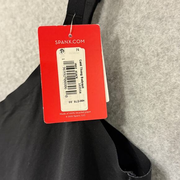 Spanx Black Cami 10355R Thong Bodysuit Seamless 360° Contour Shaping Size M NWT - Picture 5 of 6